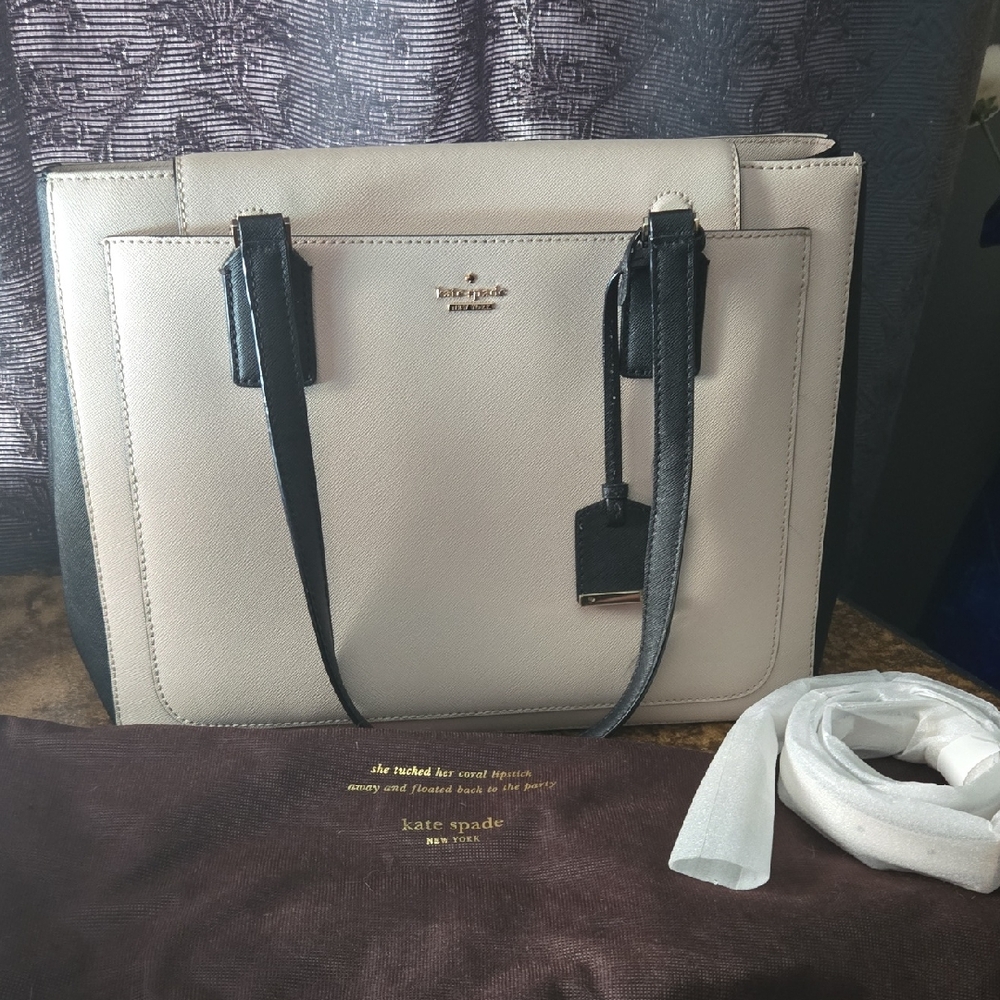 Kate Spade Cream and Black Tote